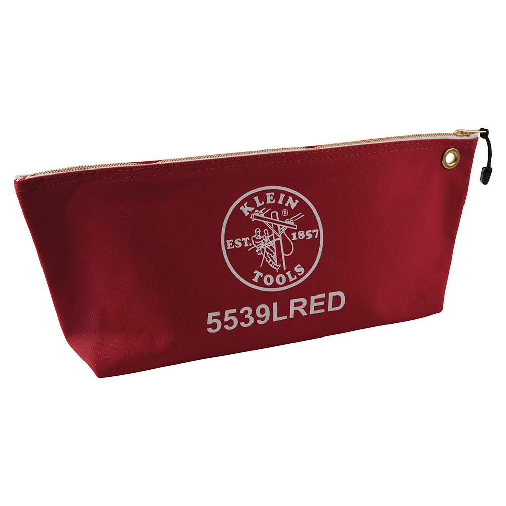 Bolsa con cierre relámpago, portaherramientas grande de 45,7 cm de lona roja