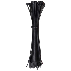 450-210 Amarres de cables y amarres plásticos negros con resistencia a la tracción de 23 kg y longitud de 28 cm