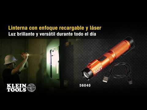 Linterna con enfoque recargable y láser. - Mod. 56040
