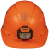 60901 Casco de seguridad tipo cachucha naranja con ventilación y luz frontal Image 4
