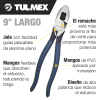 Tulmex (D) 214-9 Pinza de Electricista Alta Palanca con Jalador de Guías  - 9 Pulgadas Image 2