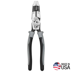 J2159CRTP Hybrid Pliers with Crimper, Fish Tape Puller and Wire Stripper Image 